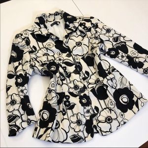Lafayette 148 Black and White Floral Blazer